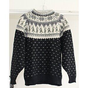 Vintage Eddie Bauer Fair Isle Ski Sweater, Holiday, Cowichan - Med - Hong Kong